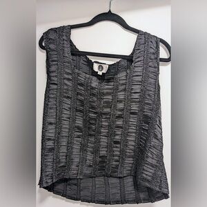 Vintage Black Sleeveless Textured Tank